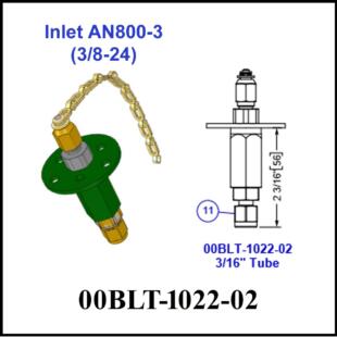 Fill port AN800-3 B.H. fill x 3/16 tube