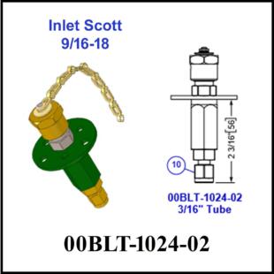 Fill port SCOTT (26875) B.H. fill x 3/16 tube