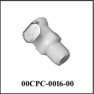 Fitting 1/8 NPT-M  w/CV (plastic)