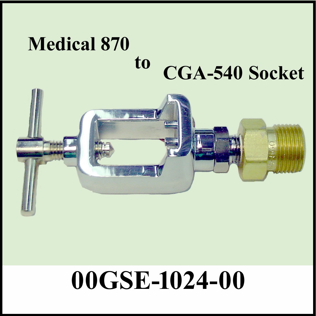 T-62 Oxygen CGA-540 Tee Adaptor Connect 2 Regulators To 1 Bottle 