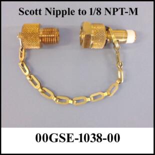 Transfill Adapter, 1/8 NPT-M to 9/16 Scott Adapter