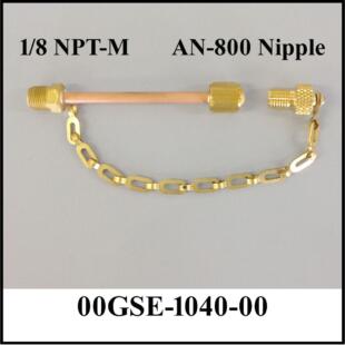 Transfill Adapter 1/8 NPT (M) to AN-800 Nipple 3"