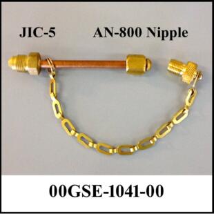 Transfill Adapter, JIC-5 to AN-800 Nipple, 3-in. Length.