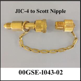 Transfill Adapter, JIC-4 to 9/16 Scott
