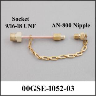 Transfill Adapter,  9/16-18 UNF Socket to AN-800 Nipple