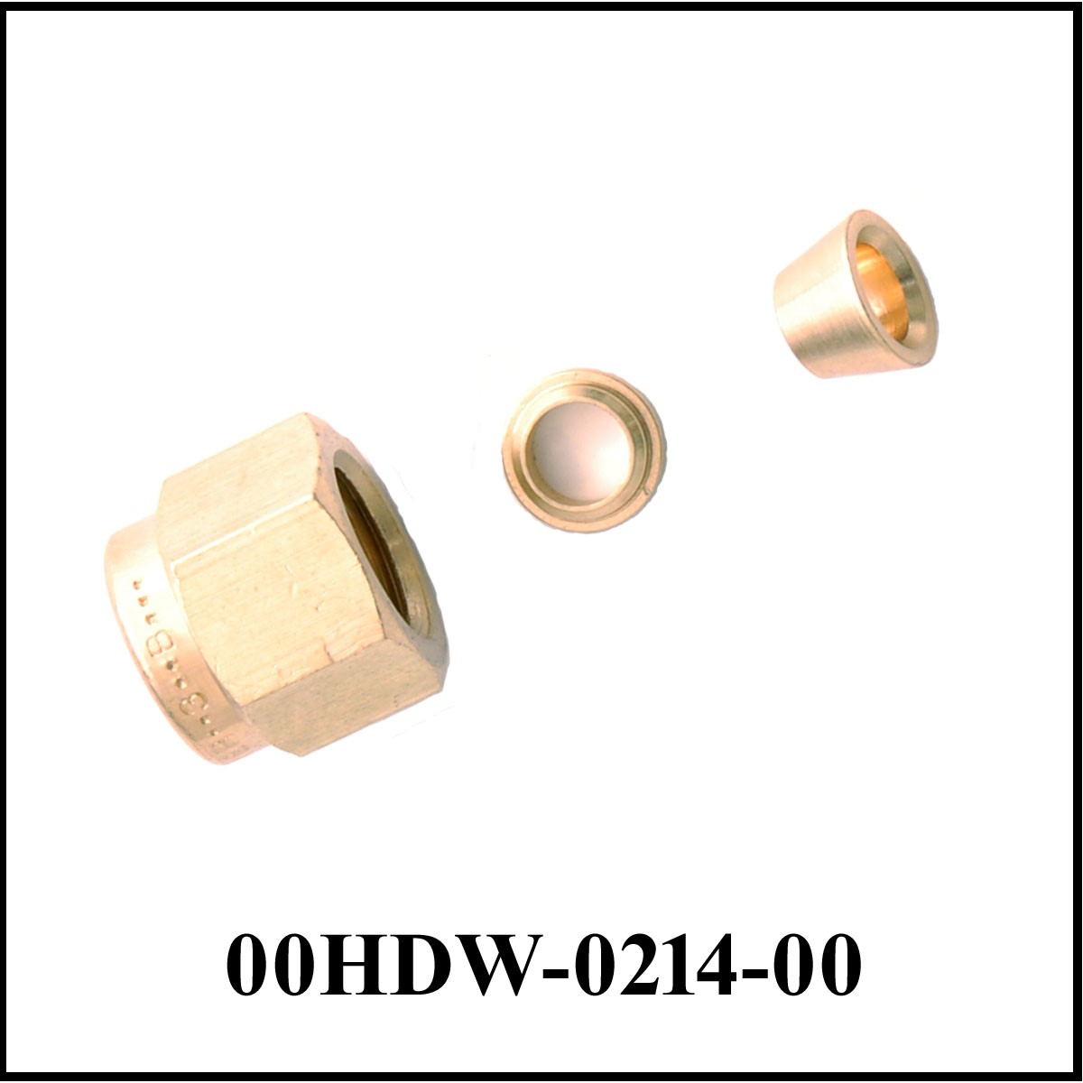 Ferrule & Nut Set, 3/16 Compression, Brass