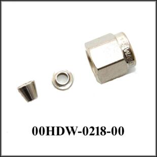 Ferrule/Amp; Nut Set, 3/16" Compression, Stainless Steel