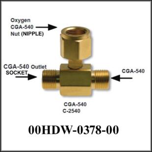 TEE Coupler CGA-540 (Brass) - Image 3