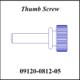 Thumbscrew, #8-32 x 3/4, 7/16 Knurled w/shoulder, Brass