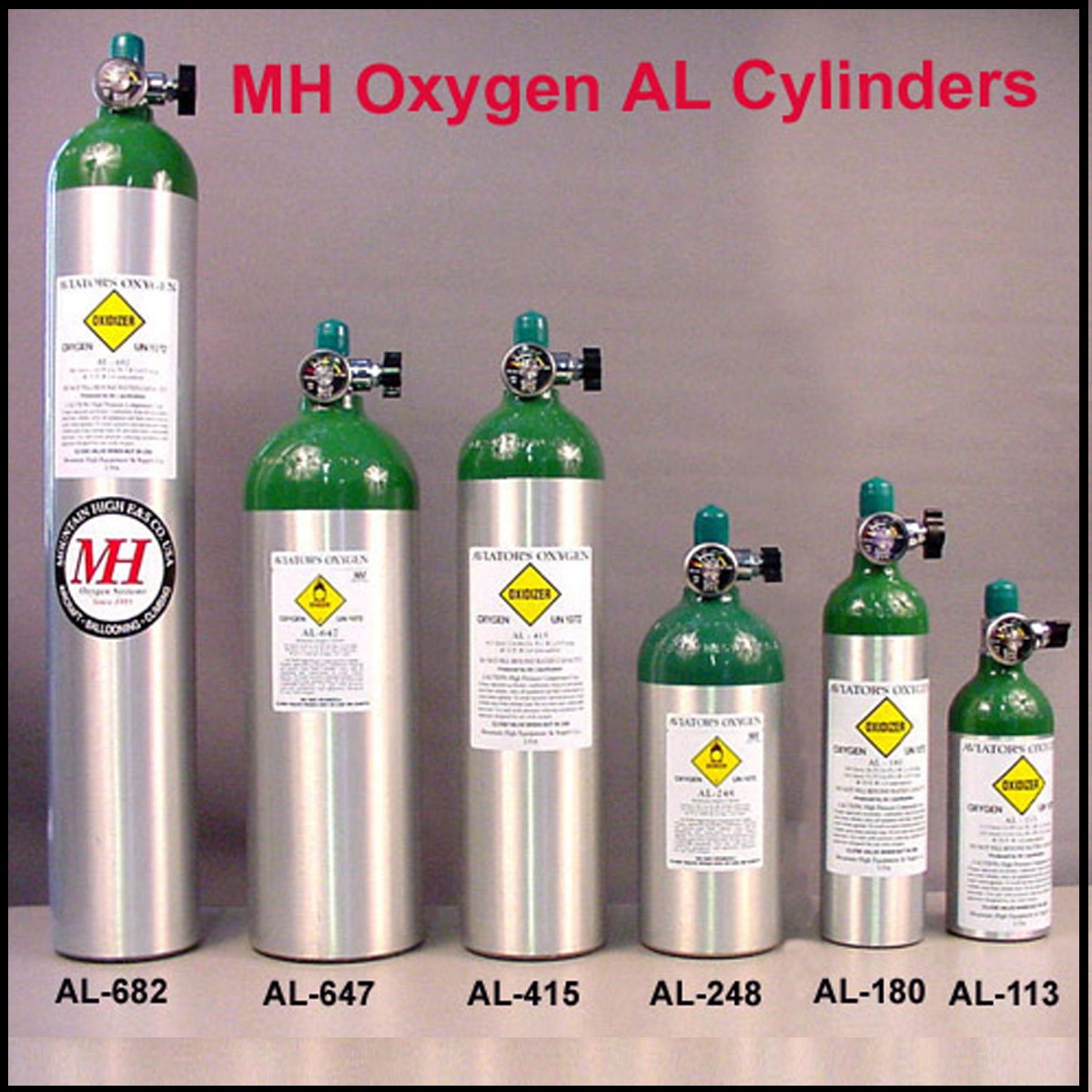 Oxygen Bottle Size Chart