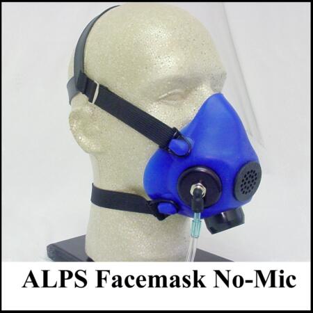 blue oxygen face mask on mannequin head