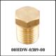 Hex Plug 1/8 NPT-M ext, Brass