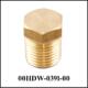 Hex Plug 1/4 NPT-M ext, Brass